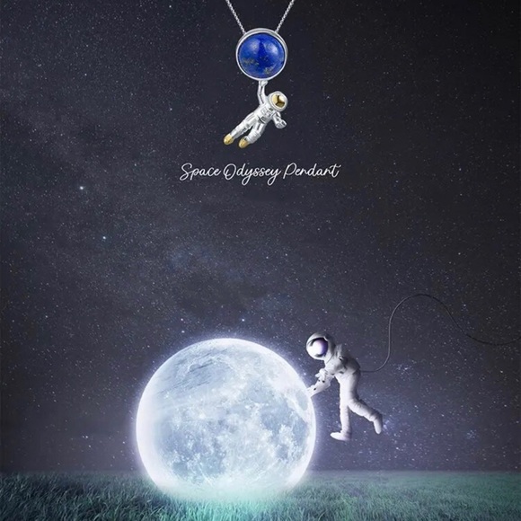 🎁 Artisan Handmade Space Odyssey 925 Silver Natural Lapis The Zaida Neck… - Picture 3 of 10